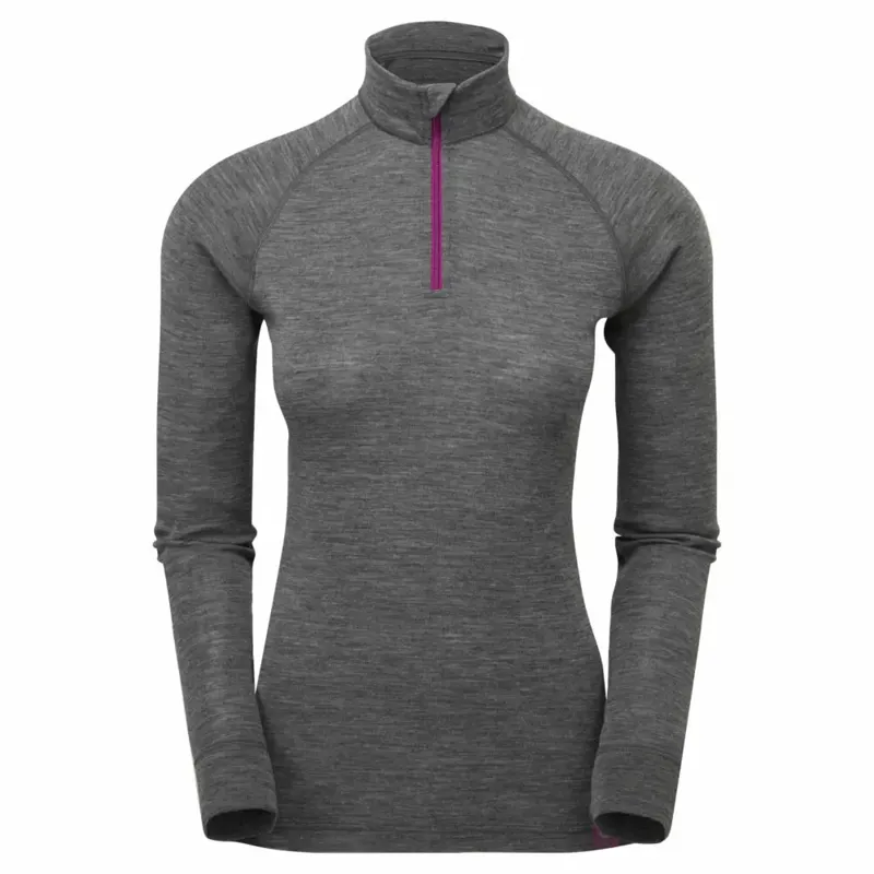 Keela Merino L/S Baselayer Top Womens in Wolf Grey